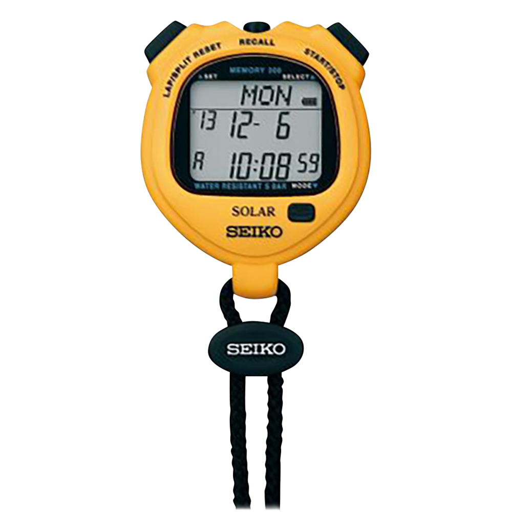 デジタルストップウォッチ（ソーラー充電型） イエロー画像