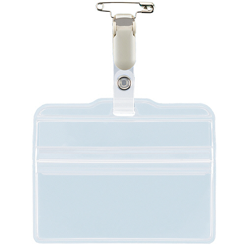 ﾁｬｯｸ式名札 ﾖｺ型 ｿﾌﾄﾀｲﾌﾟ 取付用ｸﾘｯﾌﾟ付 1個画像