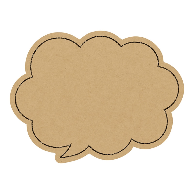 １６－１７６１　手書きカード　吹出し型大クラフト画像