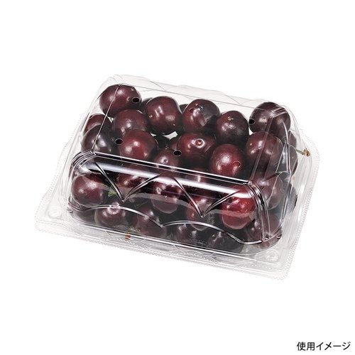 フルーツ容器 NZW17-13(68)AP.6H 小 エフピコチューパ 透明なフルーツ容器が多数並ぶ様子