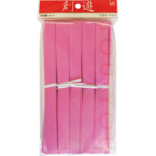 おはながみ 10枚折加工済 桃 1ﾊﾟｯｸ(10本)画像