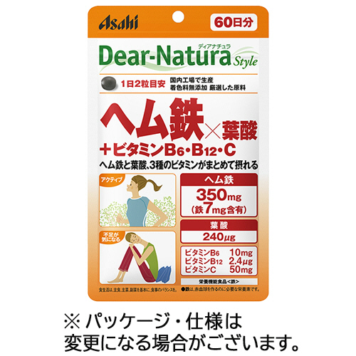 ﾃﾞｨｱﾅﾁｭﾗｽﾀｲﾙ ﾍﾑ鉄×葉酸+ﾋﾞﾀﾐﾝB6･B12･C 60日分 1個(120粒)