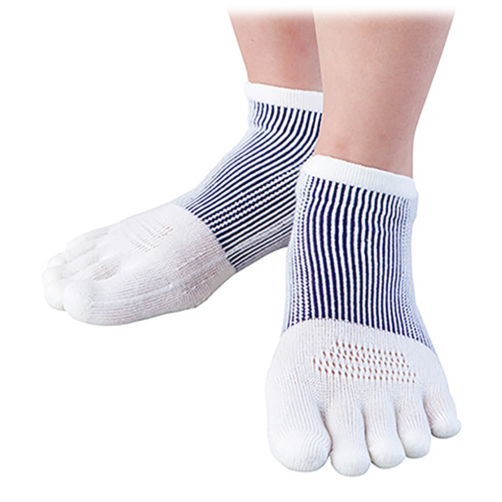 3Dエアメッシュソックス（5本指ソックス）　ショート丈　白画像