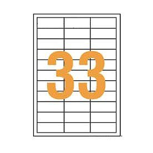 LPﾀｯｸﾗﾍﾞﾙ A4判 25×63.5mm(33片入) 1箱(100ｼｰﾄ)画像