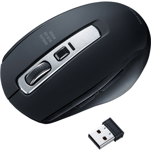 静音ﾜｲﾔﾚｽﾌﾞﾙｰLEDﾏｳｽ ﾌﾞﾗｯｸ 1個