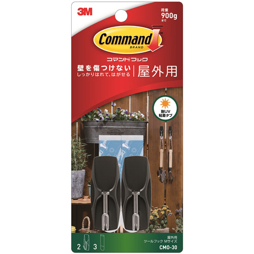 ｺﾏﾝﾄﾞﾌｯｸ 屋外用 ﾂｰﾙﾌｯｸ M (ﾌｯｸ2個+ﾀﾌﾞ3枚) 1ﾊﾟｯｸ画像