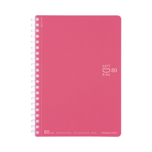 ソフトリングノートドット入り罫線　Ｂ６ライトピンク画像