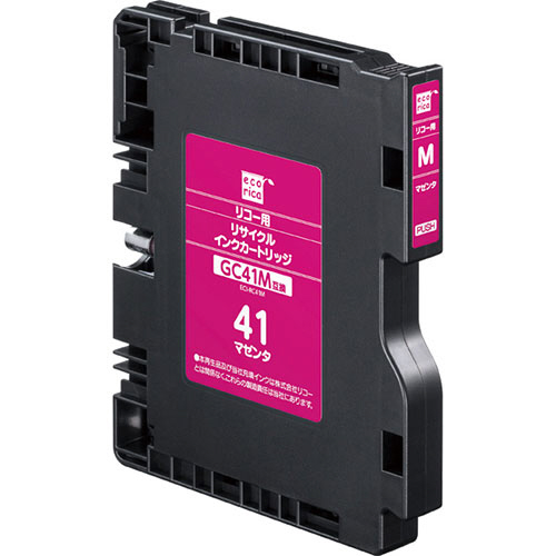ﾘｻｲｸﾙｲﾝｸｶｰﾄﾘｯｼﾞ ﾏｾﾞﾝﾀ(顔料) [ﾘｺｰ:GC41M互換] ECI-RC41M 1個画像