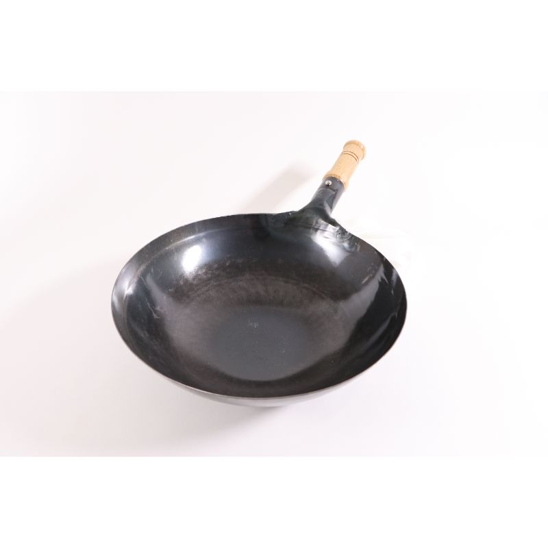 鉄打出木柄片手中華鍋　39cm　山田工業所画像