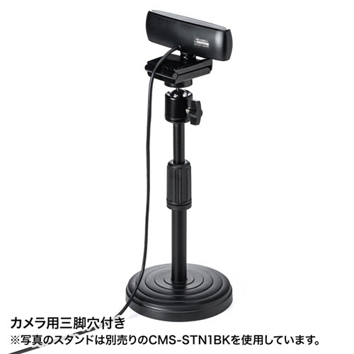 会議用ワイドレンズカメラ　ブラック　1台 レンズ部分が強調された正面からのアングル