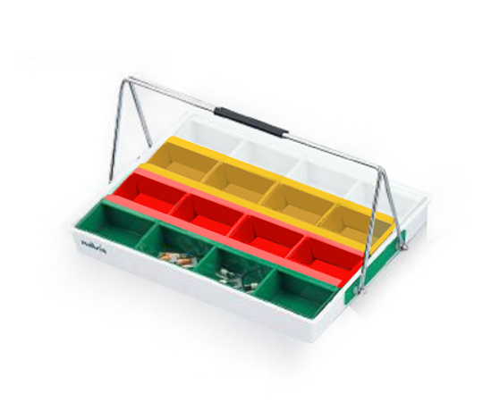 散薬用トレー 16人用 緑･白･赤･黄 (NSケースタイプ)画像