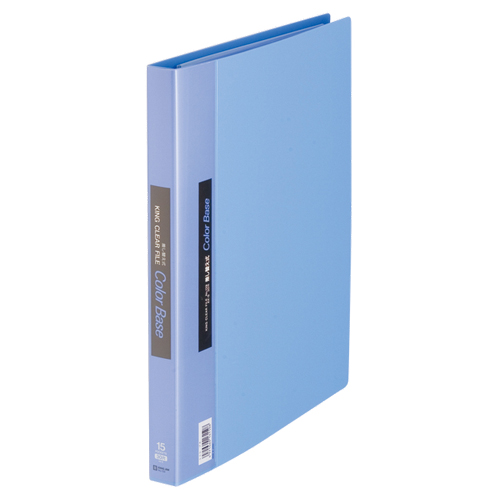 ｸﾘｱｰﾌｧｲﾙ ｶﾗｰﾍﾞｰｽ 差し替え式 A4ﾀﾃ 30穴 10ﾎﾟｹｯﾄ付属 背幅25mm 青 1冊画像