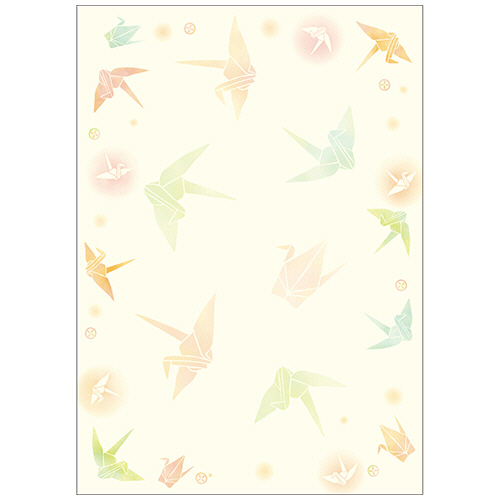 OA対応和柄用紙 和ごころ A4判 折り鶴 1ｾｯﾄ(50枚:10枚×5冊)