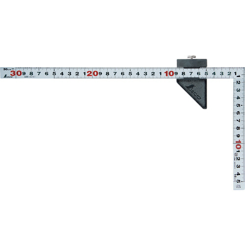 曲尺平ぴた ｼﾙﾊﾞｰ 30cm 表裏同目 ｽﾄｯﾊﾟｰ付 JIS 1本画像