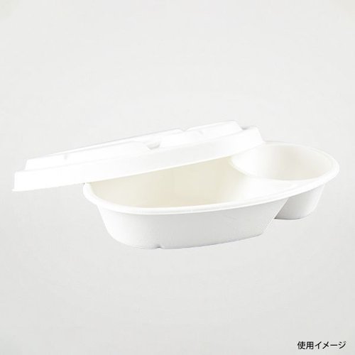 カレー容器 ABカレー C-1 ラミ パックスタイル 透明なパックに入ったカレー容器が横向きに置かれている様子