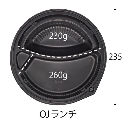 カレー容器 CT-OJランチ BL 身 中央化学 透明な容器に盛り付けられたカレーの鮮やかな色合い