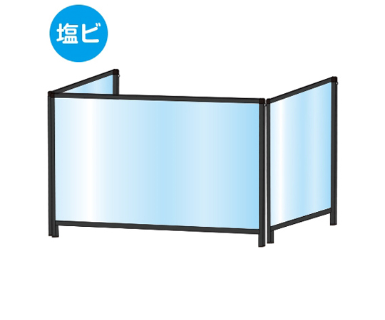 ブラックパーテーションスタンド　三面　600×900mm　ロウ　（塩ビ仕様）画像