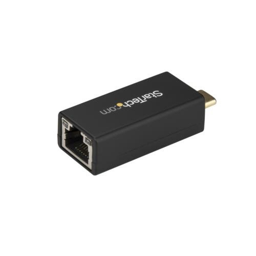 有線LANアダプター/USB　Type-C-RJ45/USB3.0・3.1　1個 上面から見た製品、シンプルなデザインとコンパクトなサイズ感が特徴