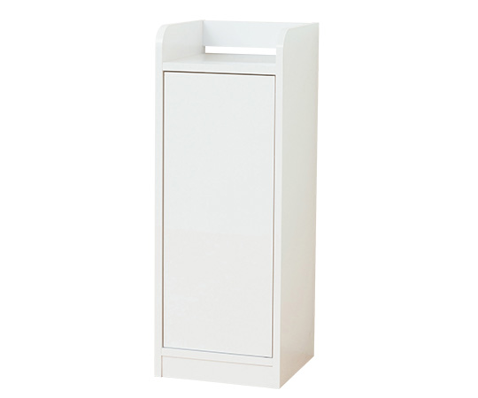 鏡面モデム収納ラック スリム ホワイト画像