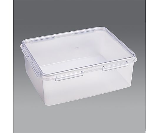 456x364x165mm/20.7L 密閉保存容器 透明な容器に食材が詰められ、フタがしっかりと閉じられた状態