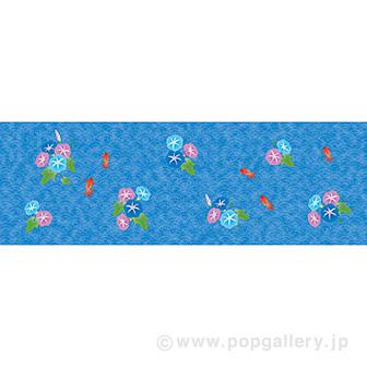 ラウンドシート お中元イメージ（金魚と朝顔）画像