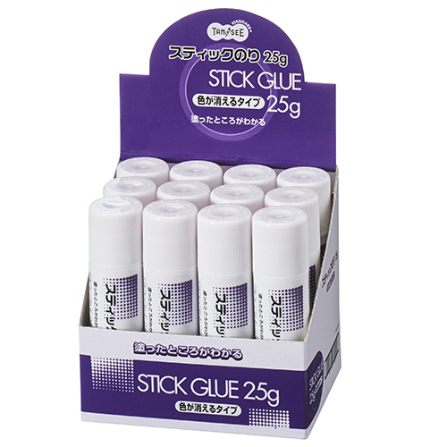 ｽﾃｨｯｸのり 色が消えるﾀｲﾌﾟ 25g 1ｾｯﾄ(12本)画像