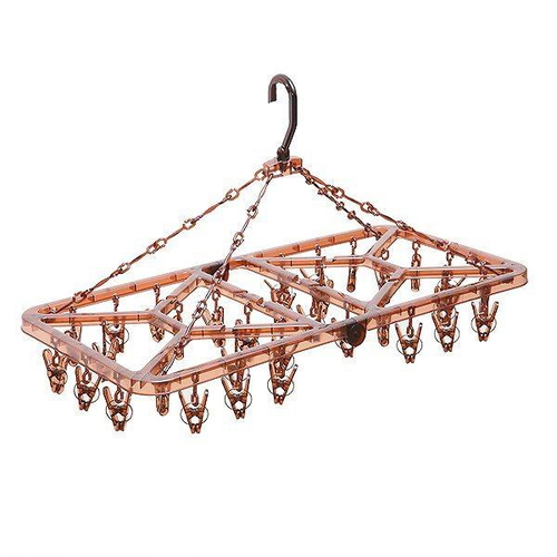 op角ハンガー 32ピンチ ストロング角ハンガー ピンチハンガー 洗濯 ハンガー ブラウン画像