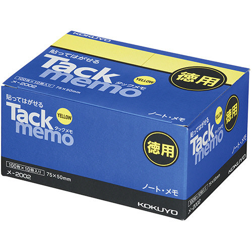 ﾀｯｸﾒﾓ(お徳用･ﾉｰﾄﾀｲﾌﾟ) A8ﾀﾃ 75×50mm 黄 1ﾊﾟｯｸ(10冊)画像