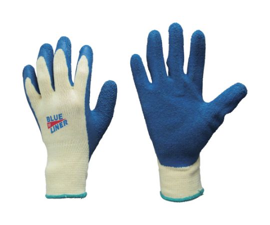 天然ゴム背抜き手袋 ブルーライナー3双組 M （3双入）画像