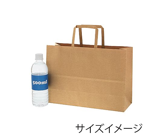 手提げ紙袋 Nフラットチャームバッグ 平手 340-1 未晒無地 50枚入 未晒の手提げ紙袋が平面に整然と並んでいる様子