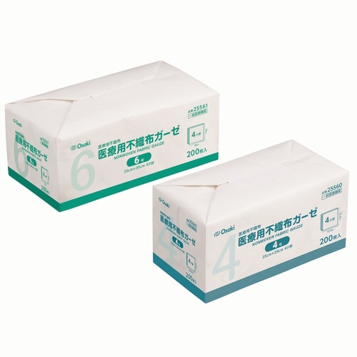 医療用不織布ガーゼ　４号　２００枚入×２画像