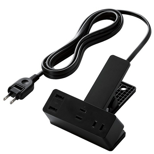 USB-Aﾎﾟｰﾄ付きｸﾘｯﾌﾟﾀｯﾌﾟ ﾌﾞﾗｯｸ 1個画像