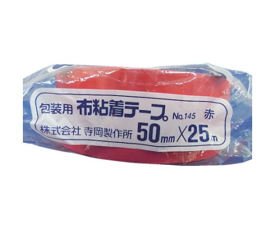 カラーオリーブテープ NO.145 赤 50mm×25M 鮮やかな赤色のテープが巻かれた状態