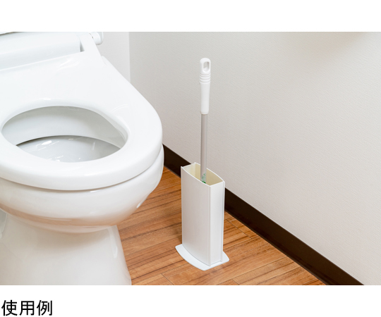 ワンプッシュトイレワイパー 113×90×711mm 全体像がクリアに見える状態で、持ち手部分とブラシの長さが強調されている。