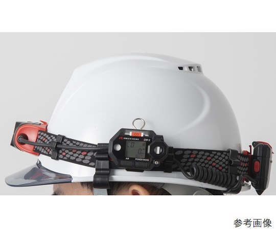 腕時計型（装着型）硫化水素計 GW-3(HS) ディスプレイの画面が正面にあり、ベルト部分が手首に装着された様子