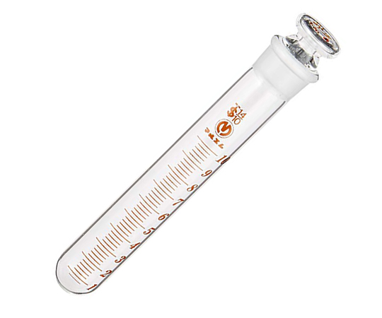 共栓試験管・遠沈管（浸透焼付目盛付き） 10mL 丸底 1箱（10本入）画像