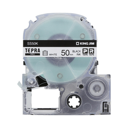 白ラベル　５０ｍｍ幅　黒文字／白ラベル画像