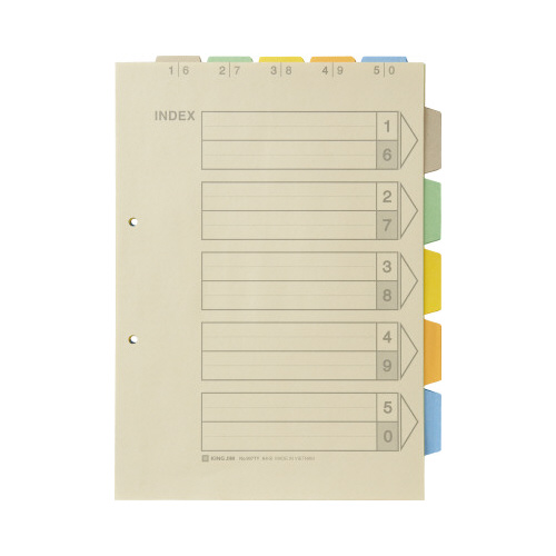 カラーインデックス　２穴　５山（上山つき）　５組