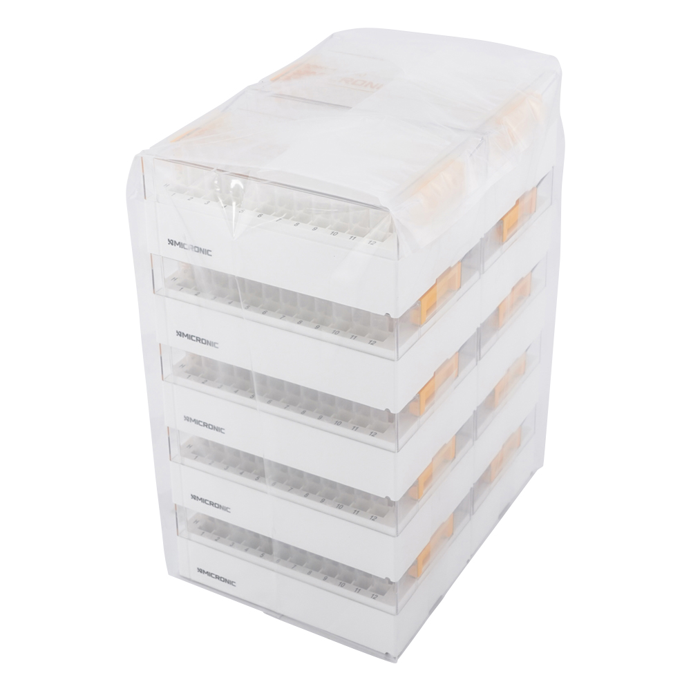 ノンコードプッシュキャップチューブ 1.40mL ラック入 （low cover）1セット（96本×10ラック入）画像