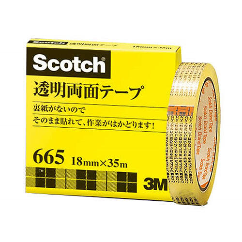 ｽｺｯﾁ 透明両面ﾃｰﾌﾟ ﾗｲﾅｰなし 大巻 18mm×35m 1ｾｯﾄ(10巻)画像