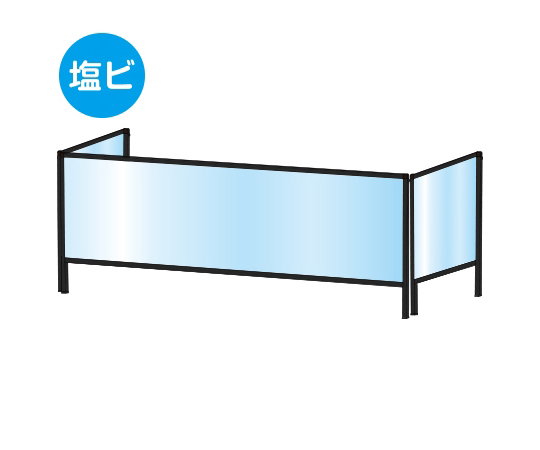 ブラックパーテーションスタンド　三面　450×1100mm　（塩ビ仕様）画像