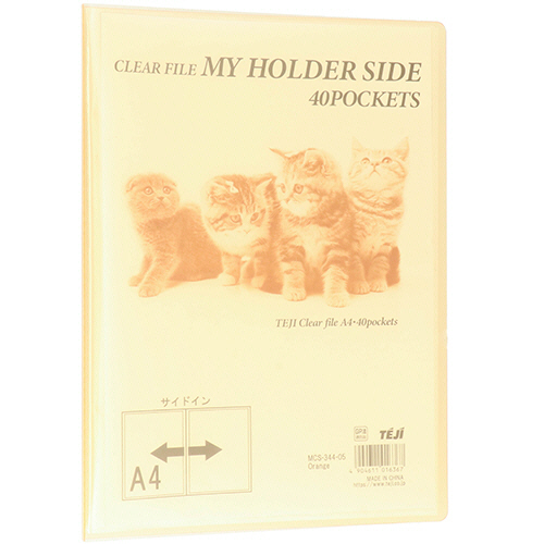 ﾏｲﾎﾙﾀﾞｰｻｲﾄﾞ A4ﾀﾃ 40ﾎﾟｹｯﾄ 背幅15mm ｵﾚﾝｼﾞ 1ｾｯﾄ(10冊)画像