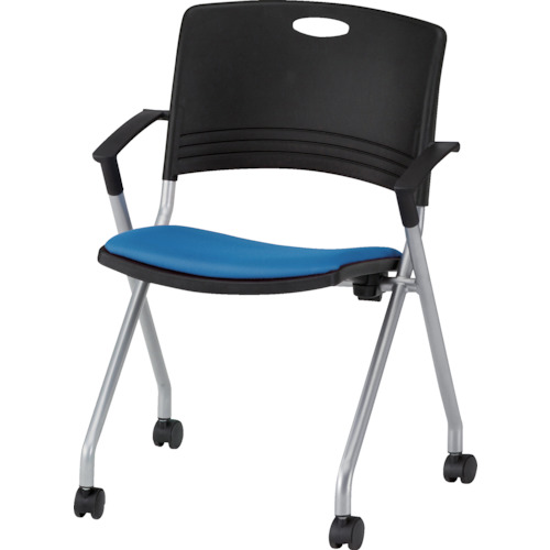 ＴＯＫＩＯ　ミーティングチェア（スタッキング）肘付　布　クリアブルー画像