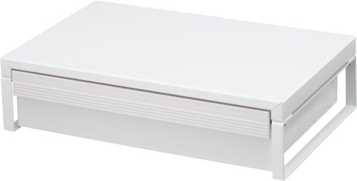 机上台　引出し付　幅３９０ｍｍ　白画像