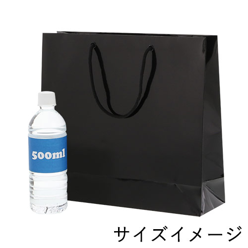 ツヤありPP加工！黒色で持ち手紐付きの高級ギフトバッグ