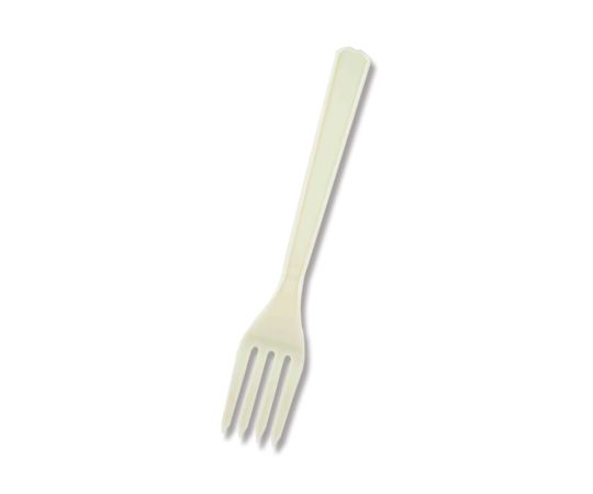 プラスチックフォーク　16cm　単袋　アイボリー　100本画像