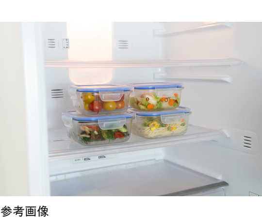 かちこれ 密閉蓋耐熱ガラス容器 510mL 透明なガラス容器が上から見える状態で、密閉蓋がしっかり閉まった様子。