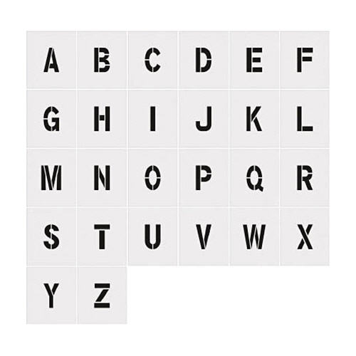 ステンシル　A~Z　文字サイズ150×95mm　1セット(各1枚)画像