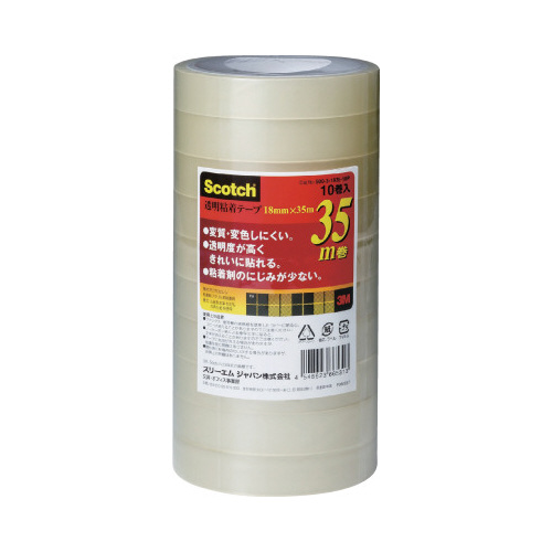 スコッチ　透明粘着テープ　１８ｍｍ幅×３５ｍ１０巻画像