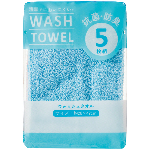 ﾋﾞｰﾈｶﾗｰ ｳｫｯｼｭﾀｵﾙ 3色ﾐｯｸｽ 1ﾊﾟｯｸ(5枚)画像